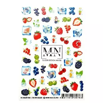 MIW NAILS Слайдер дизайн для ногтей на любой фон W-86