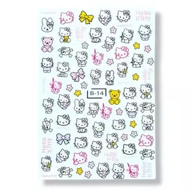 MIW NAILS Слайдер дизайн для маникюра хеллоу китти