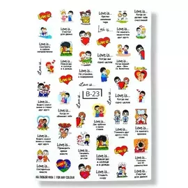 MIW NAILS Слайдер дизайн для маникюра сердечки любовь