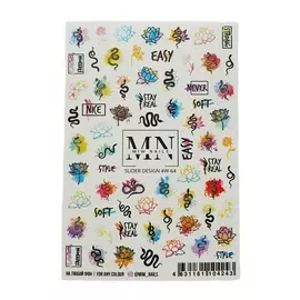 MIW NAILS Слайдер дизайн для маникюра змеи цветы