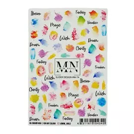 MIW NAILS Слайдер дизайн для ногтей акварель