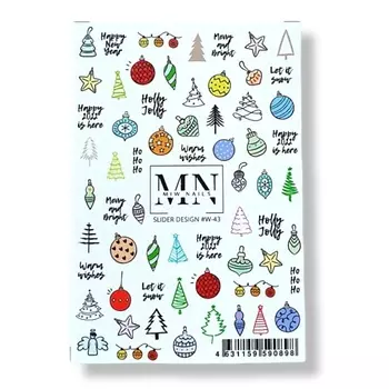 MIW NAILS Слайдер дизайн для ногтей зимняя