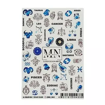 MIW NAILS Слайдер дизайн для ногтей знаки зодиака