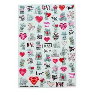 MIW NAILS Слайдеры для ногтей на любой фон мишка Тэдди