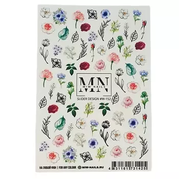 MIW NAILS Слайдеры для ногтей на любой фон Листья