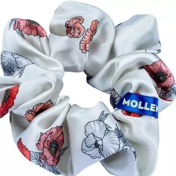 MOLLEN Широкая шелковая резинка для волос Маки