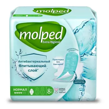 MOLPED Прокладки женские антибактериальные ANTIBACTERIAL 8.0