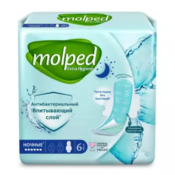 MOLPED Прокладки женские антибактериальные ANTIBACTERIAL 6.0