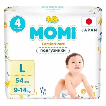 MOMI Подгузники "Comfort Care" размер L 9-14 кг 54.0
