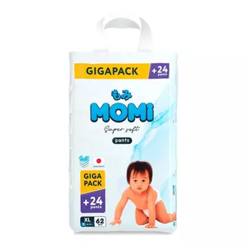 MOMI Подгузники-трусики "Comfort Care" размер XL 12-17 кг giga pack упаковка 62.0