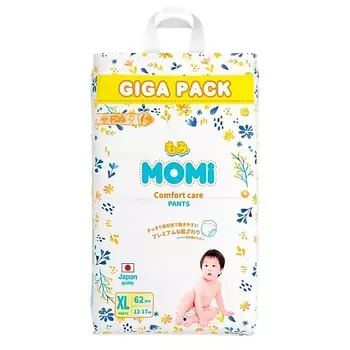 MOMI Подгузники-трусики "Comfort Care" размер XL 12-17 кг giga упаковка 62.0