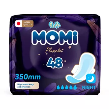 MOMI Прокладки гигиенические ночные "Night" 350 мм спайка 48.0