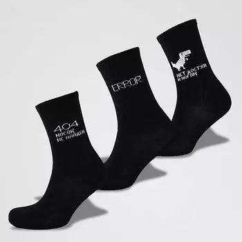 MONCHINI Набор женских повседневных носков с рубчиком, ne naiden_black