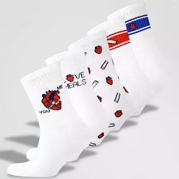 MONCHINI Набор женских повседневных носков с рубчиком, love_heals