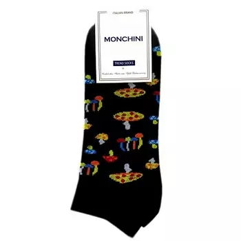 MONCHINI Носки черные мужские "Грибы"