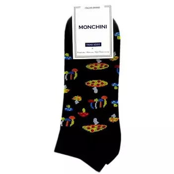 MONCHINI Носки черные мужские "Грибы"