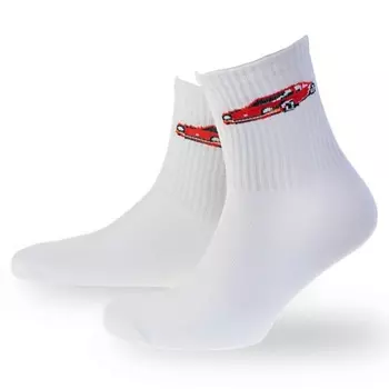 MONCHINI Носки мужские белые "Машина"