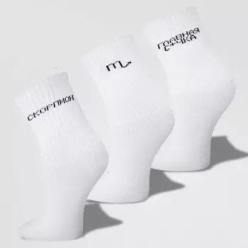 MONCHINI Носки женские белые в рубчик, скорпион