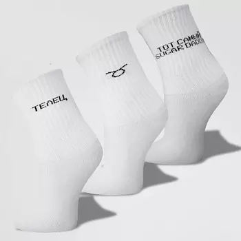 MONCHINI Носки женские белые в рубчик, телец