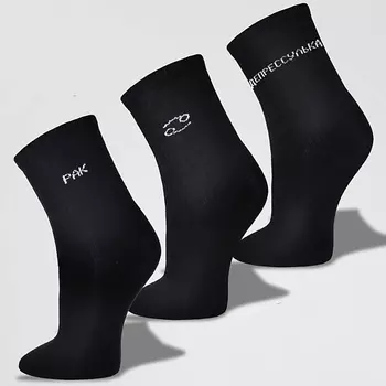 MONCHINI Носки женские черные в рубчик, рак