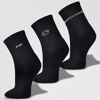 MONCHINI Носки женские черные в рубчик, рак