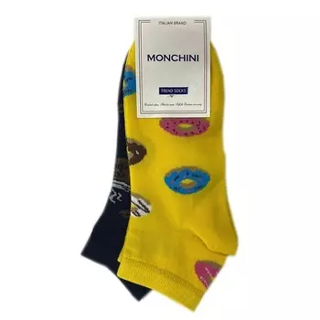 MONCHINI Носки женские мультипак 2 пары "Кофе с пончиками"