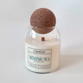 MONSTERA DECOR CANDLES DIFFUSERS Ароматическая свеча из соевого воска, аромат Табак, Ваниль и Специи