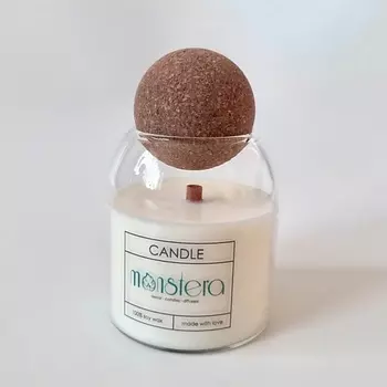 MONSTERA DECOR CANDLES DIFFUSERS Ароматическая свеча из соевого воска, аромат Глинтвейн