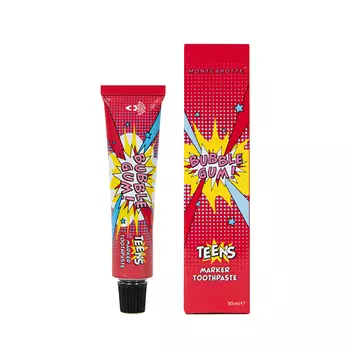 MONTCAROTTE Зубная паста - маркер с индикатором зубного налета Teens Bubble Gum 30