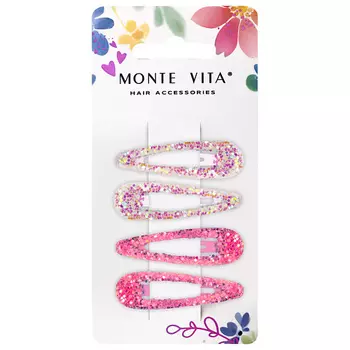 MONTE VITA Заколки для волос клик-клак, с блестками