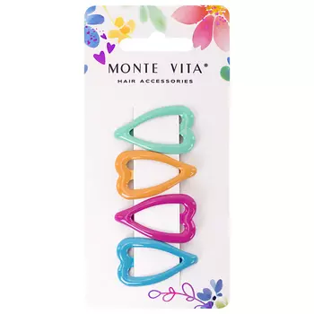MONTE VITA Заколки для волос клик-клак, сердечки