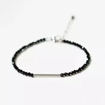 MORZA Браслет из черной шпинели в ювелирной огранке