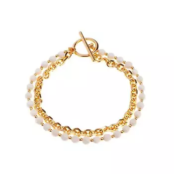 MORZA Браслет женский белый агат бижутерия