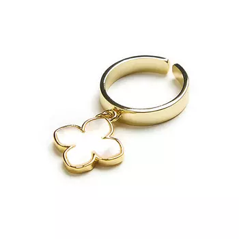 MORZA Кольцо с танцующим цветком из перламутра бижутерия 15