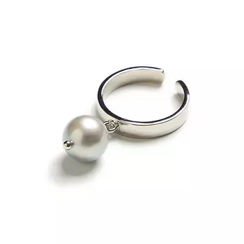 MORZA Кольцо с танцующим серым жемчугом бижутерия 15