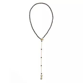 MORZA Колье-сотуар женский черный агат бижутерия