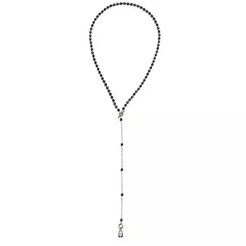 MORZA Колье-сотуар женский черный агат бижутерия