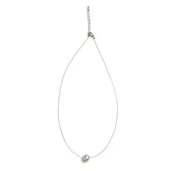 MORZA Колье женское с серым жемчугом бижутерия