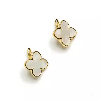 MORZA Серьги женские перламутр цветок клевер