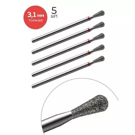Muhle Manikure Фреза алмазная 806 239 514 031 Тонкая (упаковка 5 шт) (Конус обратный) d-3.1