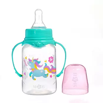 MUM&BABY Бутылочка для кормления "Волшебная пони", классическое горло, с ручками, от 0 мес.