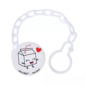 MUM&BABY Прищепка - держатель для соски-пустышки «Люблю молоко»