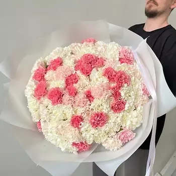 МY MOMENT Букет из 101 белых и розовых диантусов