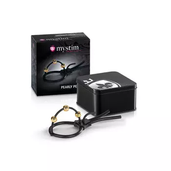 MYSTIM Электросбруя на головку пениса с тремя шариками электродами Pearly Pete