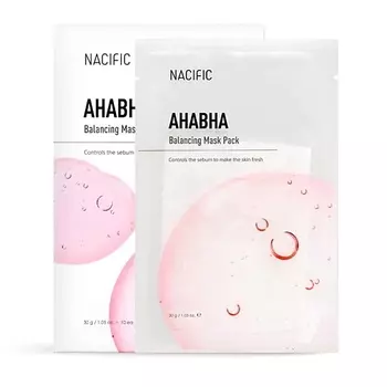 NACIFIC Маска тканевая очищающая с кислотами AhaBha Balancing Mask Pack