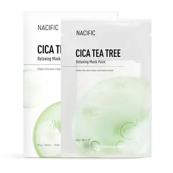 NACIFIC Маска тканевая успокаивающая с центеллой азиатской и чайным деревом Cica Tea Tree Relaxing Mask Pack