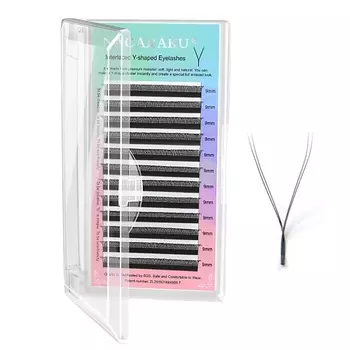 NAGARAKU Ресницы для наращивания готовые пучки 2D Y-shape D 0,07 8-12мм