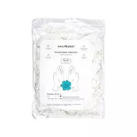 NAIL BEST Нитриловые перчатки белые размер-L