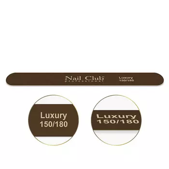 NAIL CLUB Маникюрная пилка для ногтей Luxury 150/180, тонкая прямая