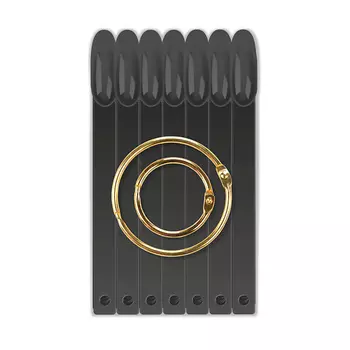 NAIL CLUB Типсы на кольце, форма миндаль, цвет черный